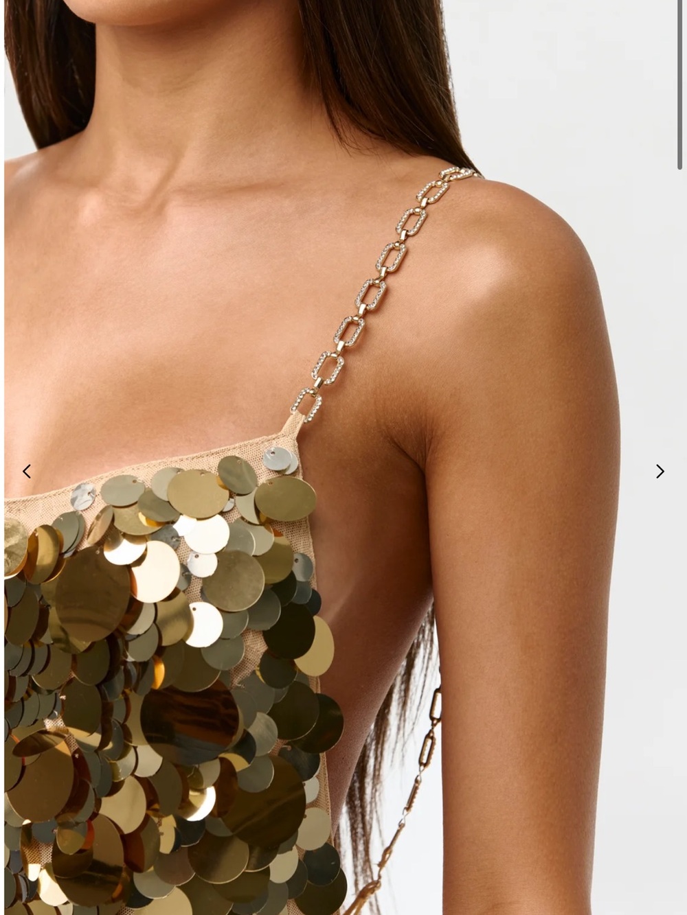Gold Sequin Mini Dress - Naked Wardrobe - Picture 4 of 4
